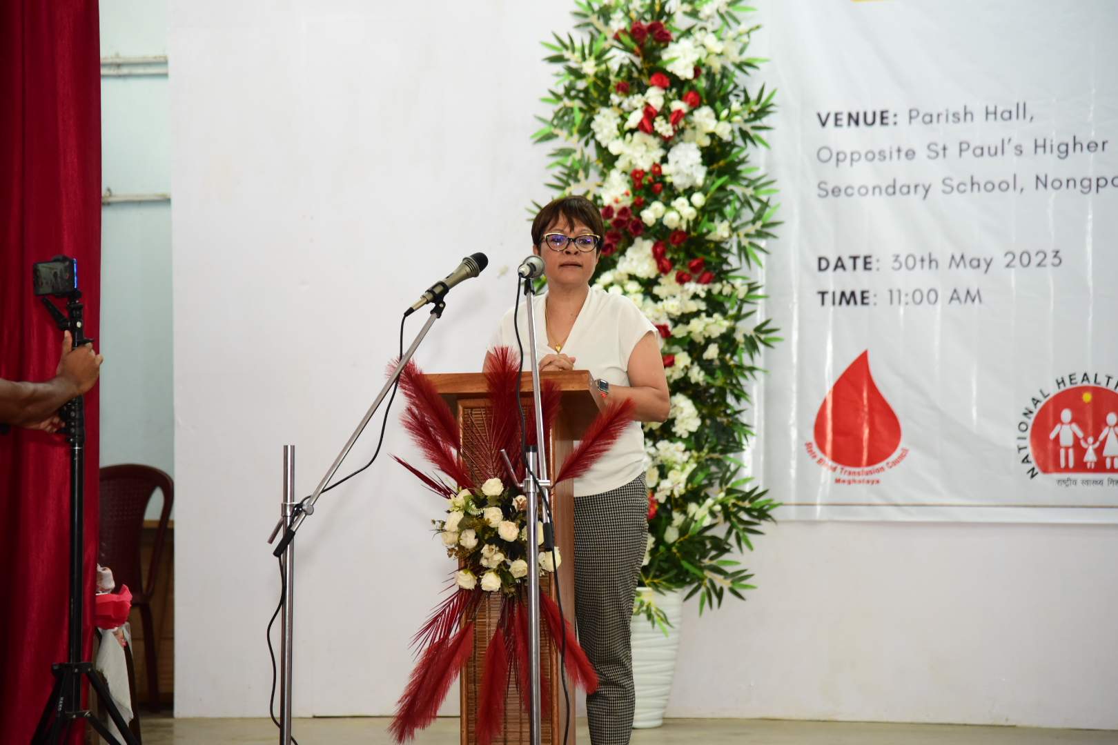 Health Minister of Meghalaya, Dr. Mazel Ampareen Lyngdoh speaking at the launch.JPG