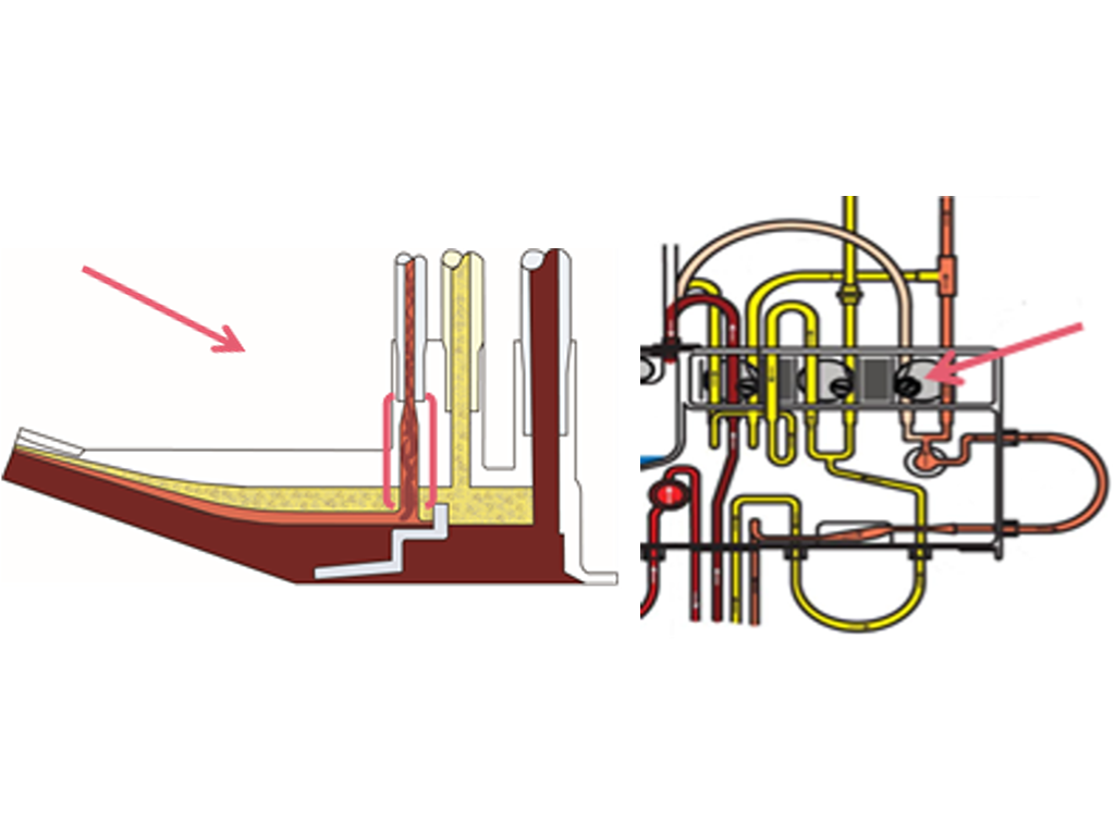 Figure 3. IDL Set connector (left) and collect valve in collect position (right)