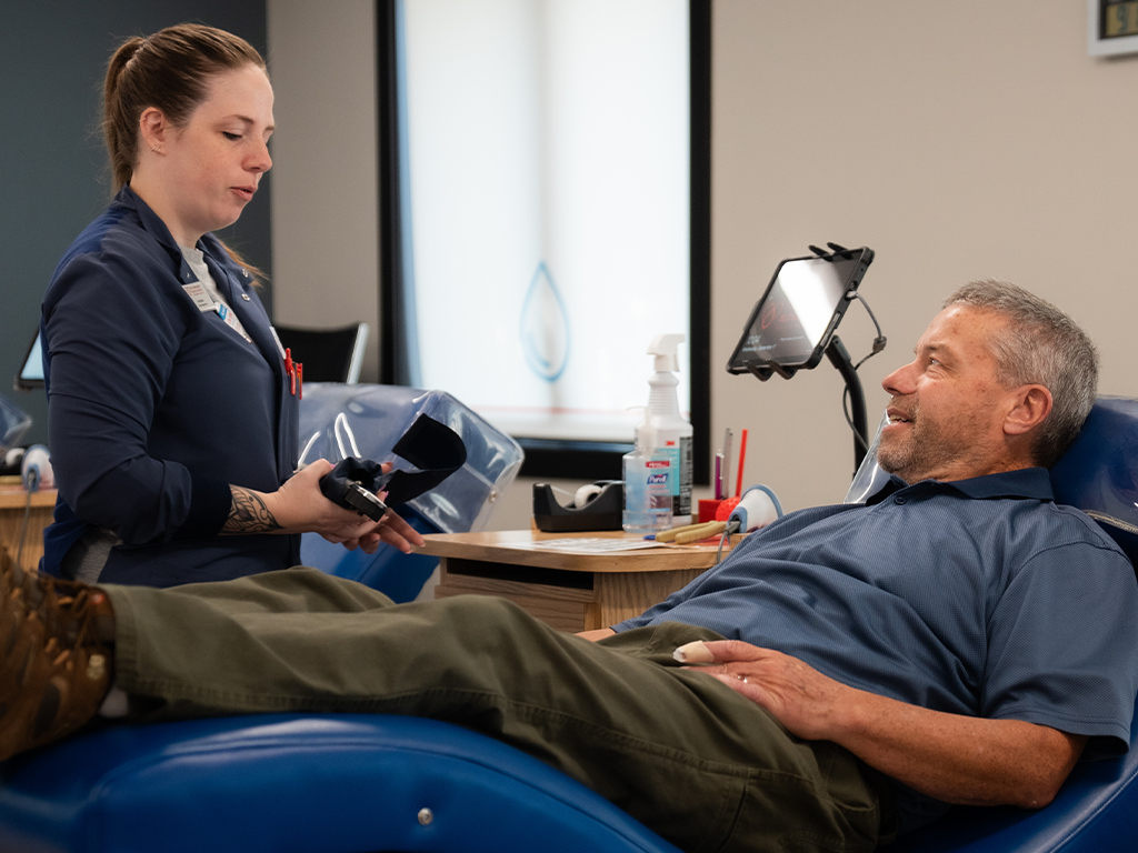 Blood center patient